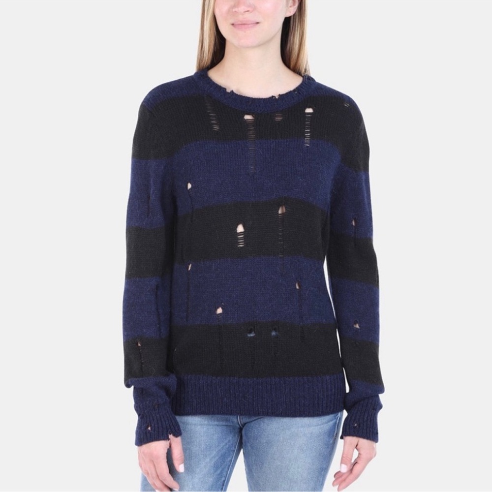 IRO Stys Alpaca Wool Distressed Striped Sweater NWOT